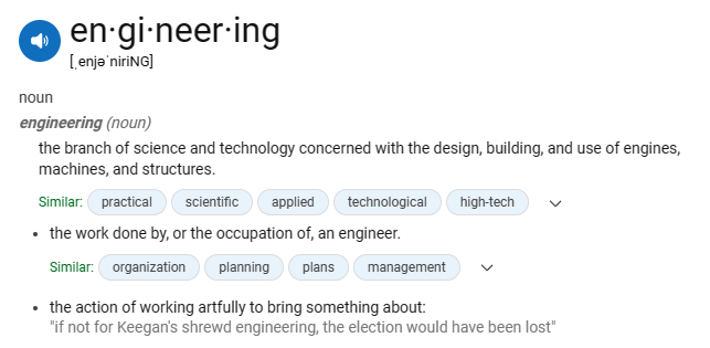 screenshot of engineering definition