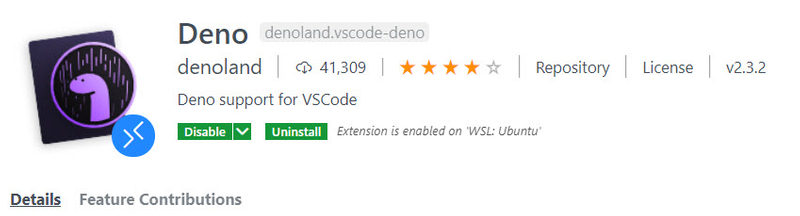 The Deno extension