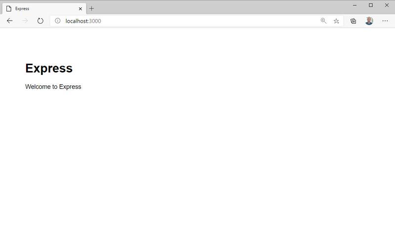 Default Express app in browser